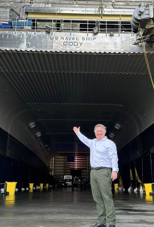 Matt Hall at USNS Cody christening